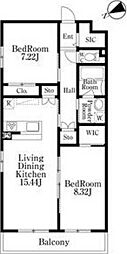 名古屋市千種区千種2丁目マンション 2LDKの間取図画像
