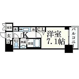 プレサンス桜通ベルノ 1Kの間取図画像