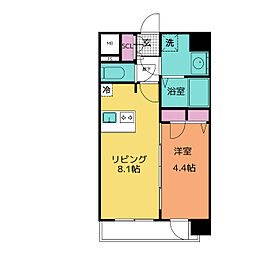 ディアレイシャス矢場町 1LDKの間取図画像