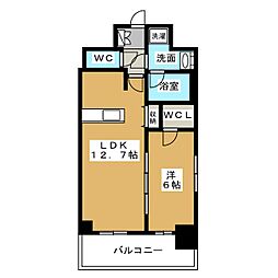 プレサンス栄ライズ 1LDKの間取図画像