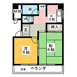 カガ屋ビル 2Kの間取図画像