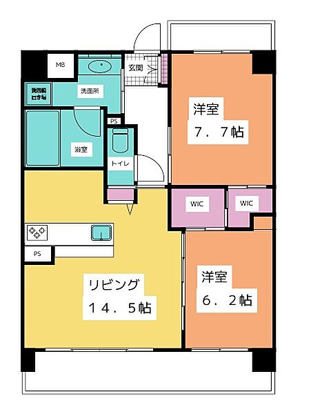 GRAND COURT 701｜愛知県名古屋市中村区黄金通５丁目(賃貸マンション2LDK・7階・65.70㎡)の写真 その2