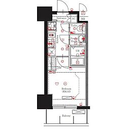 MAXIV名古屋 14階1Kの間取り