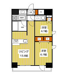 Ceder Noritake 5階2LDKの間取り