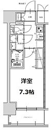 S-RESIDENCE亀島駅前ascent 7階1Kの間取り