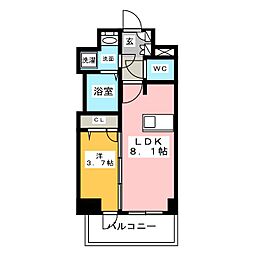 メイクスデザイン名駅南 3階1LDKの間取り