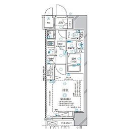 ディアレイシャス名古屋太閤通 13階1Kの間取り