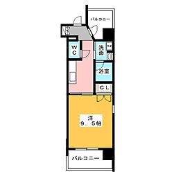 ＣＡＳＴＥＬＬＯ　ＬＵＳＳＯ 4階1Kの間取り