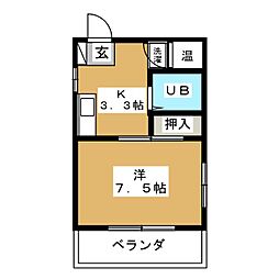 アリスハイツ 5階1Kの間取り