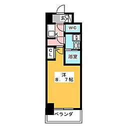 S-RESIDENCE名駅West 8階1Kの間取り