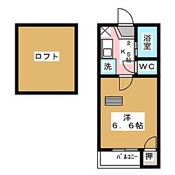 アナハイム 1Kの間取図画像