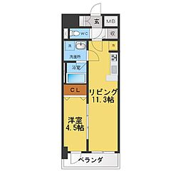 ファンフーレKOGANE 1LDKの間取図画像