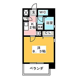 共同ハイツナゴノ 1Kの間取図画像