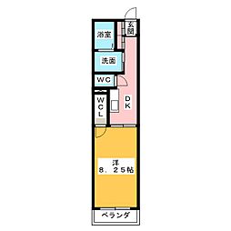 トゥルーハート名駅 1Kの間取図画像