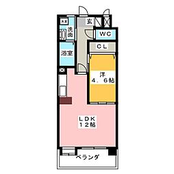 サンモール新道 1LDKの間取図画像
