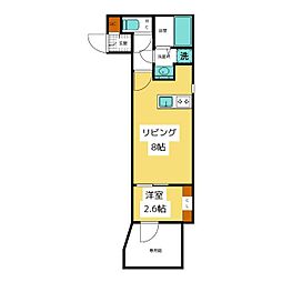 アソシエ中村 1LDKの間取図画像