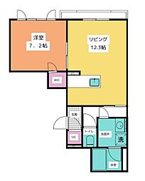 フジスター太閤 1LDKの間取図画像