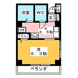 メゾン香取 1Kの間取図画像