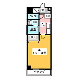 ラフィーネ名駅西 1Kの間取図画像