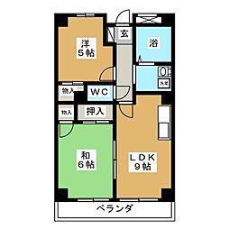 サンコート柳橋 1SLDKの間取図画像