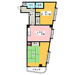 荘苑岩塚 2LDKの間取図画像