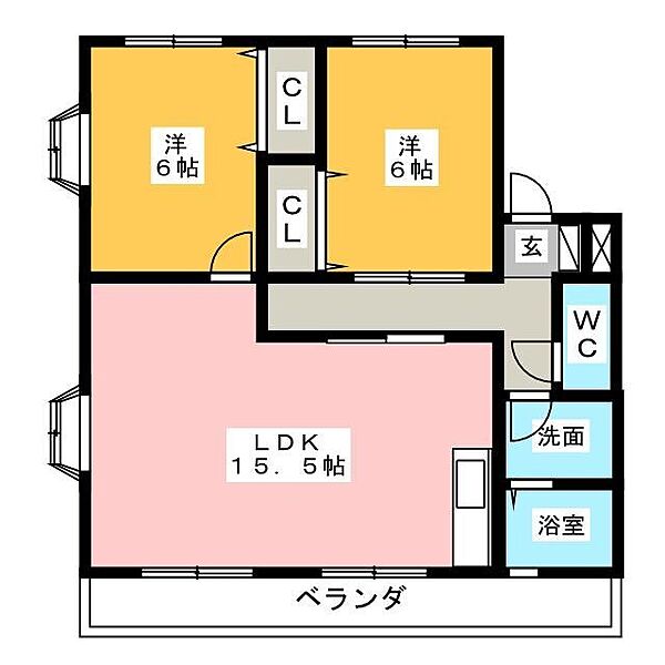 サンライズ清水 ｜愛知県名古屋市中川区かの里１丁目(賃貸マンション2LDK・3階・57.40㎡)の写真 その2