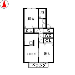 STセゾン 2LDKの間取図画像