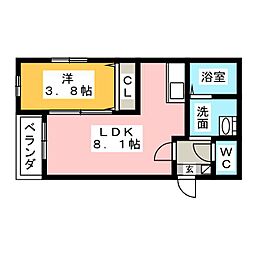 ＭＯＶＥ八田ＷＥＳＴ 3階1LDKの間取り