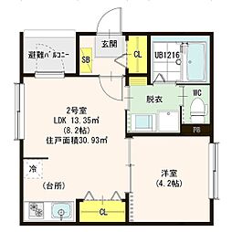 GranTerraceKasumori 1LDKの間取図画像