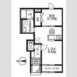 リーブルファイン戸田 1LDKの間取図画像