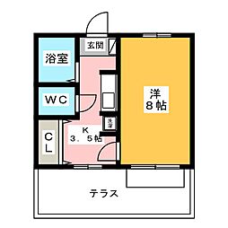 レトア橋本 1Kの間取図画像