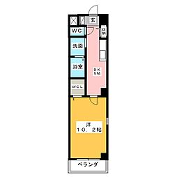 メゾンKH2 1DKの間取図画像