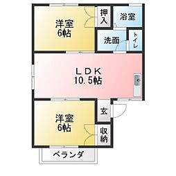 ツイン栄A 2LDKの間取図画像