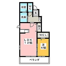 リバープレイス 1LDKの間取図画像