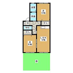メゾンラフィーネ 2LDKの間取図画像