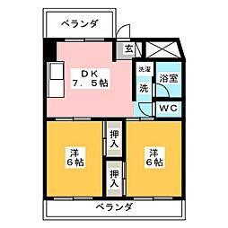メゾン中川 2DKの間取図画像