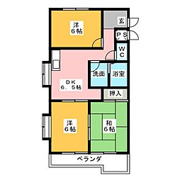 カサ松下 2LDKの間取図画像
