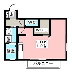 アフロディーテ ワンルームの間取図画像