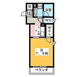 シャーメゾン八田 1Kの間取図画像
