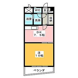セジューネトーシ 1DKの間取図画像