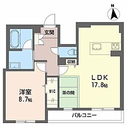 ラ クレール 1LDKの間取図画像
