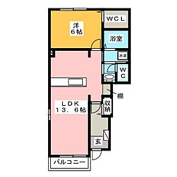 クレアメゾン1 1LDKの間取図画像
