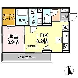 クレール 1LDKの間取図画像