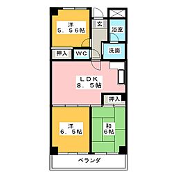サン・ビレッヂ中村 3LDKの間取図画像