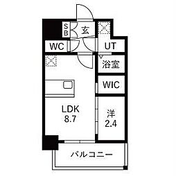 メイクス岩塚EAST 1LDKの間取図画像