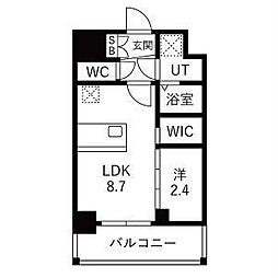 メイクス岩塚EAST 1LDKの間取図画像