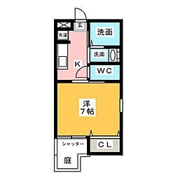 シャンテAT 1Kの間取図画像