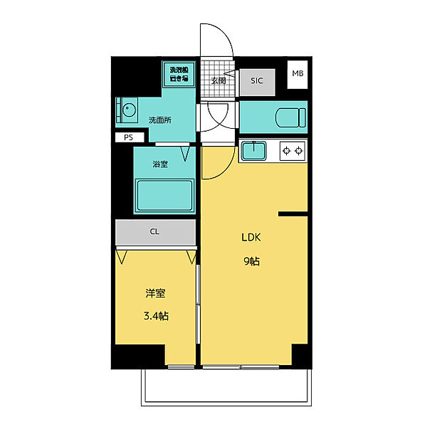 プレサンス名駅南エディフィス 0305｜愛知県名古屋市中村区名駅南２丁目(賃貸マンション1LDK・3階・32.00㎡)の写真 その2