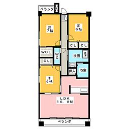 グラン・アベニュー名駅南 2階3LDKの間取り