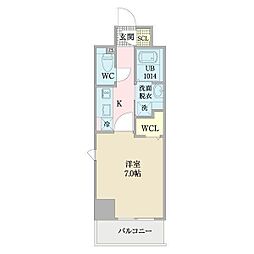 プレイズシード浅間町 12階1Kの間取り